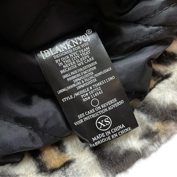 Blank NYC Animal Leopard Print Faux Fur Shearling Cozy Trucker Jacket Size XS - Picture 7 of 8